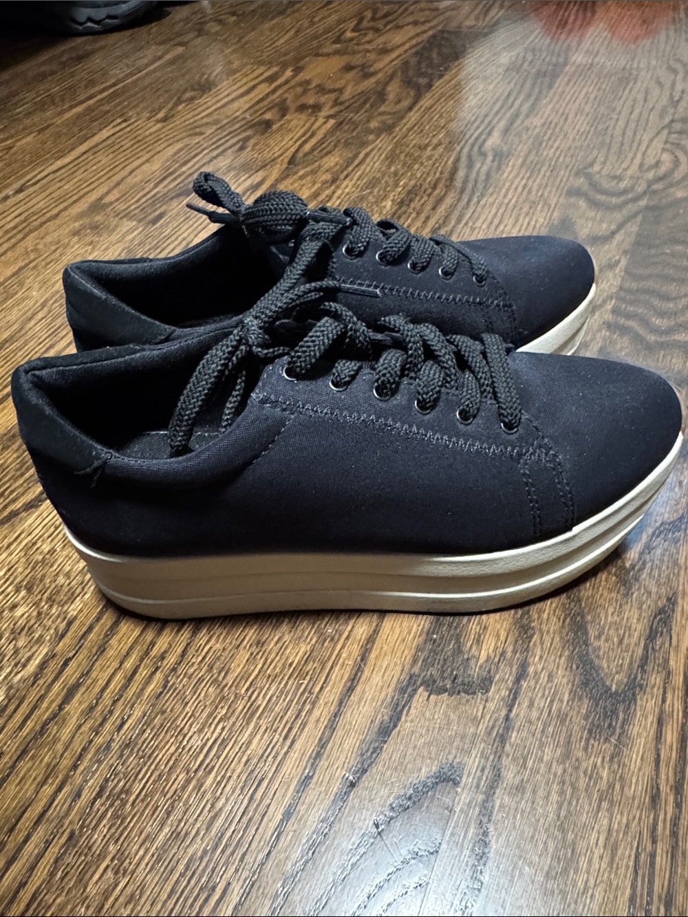 Vagabond Black Platform Lace-Up Sneakers with White Sole